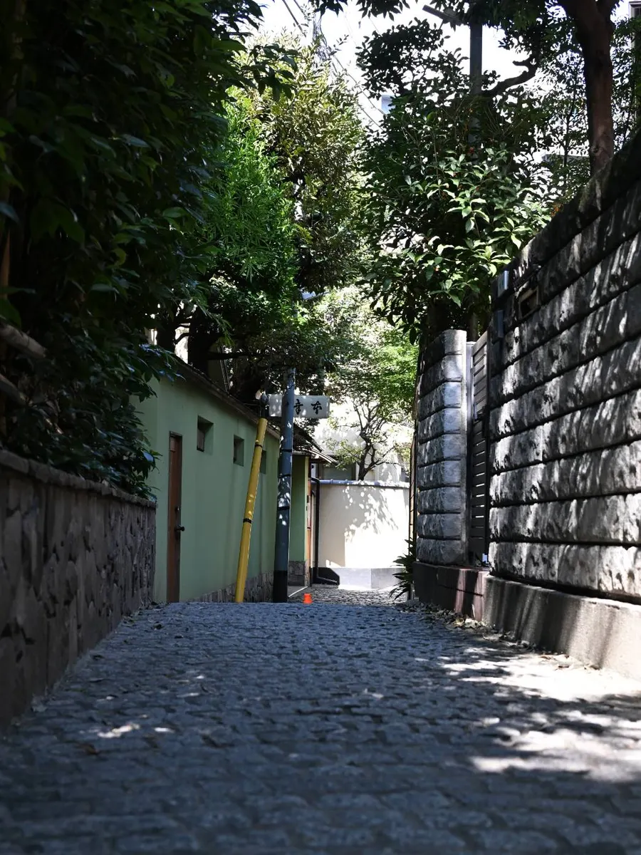 石垣と竹垣の路地